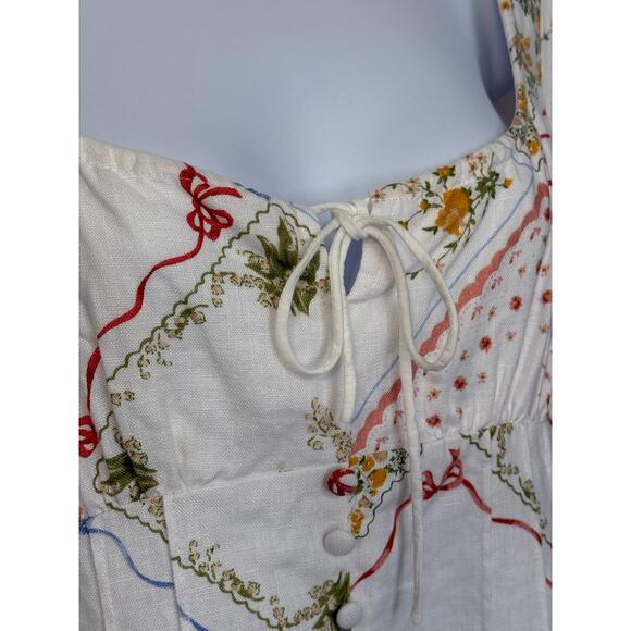 Reformation Linen Pierce Dress Size 8 Floral Midi - Picture 6 of 16